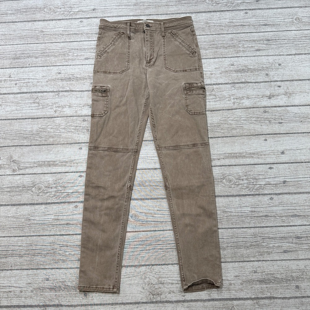 Abercrombie & Fitch Cargo Pants Women's 4 Brown Slim Fit Skinny Stretch Utility
